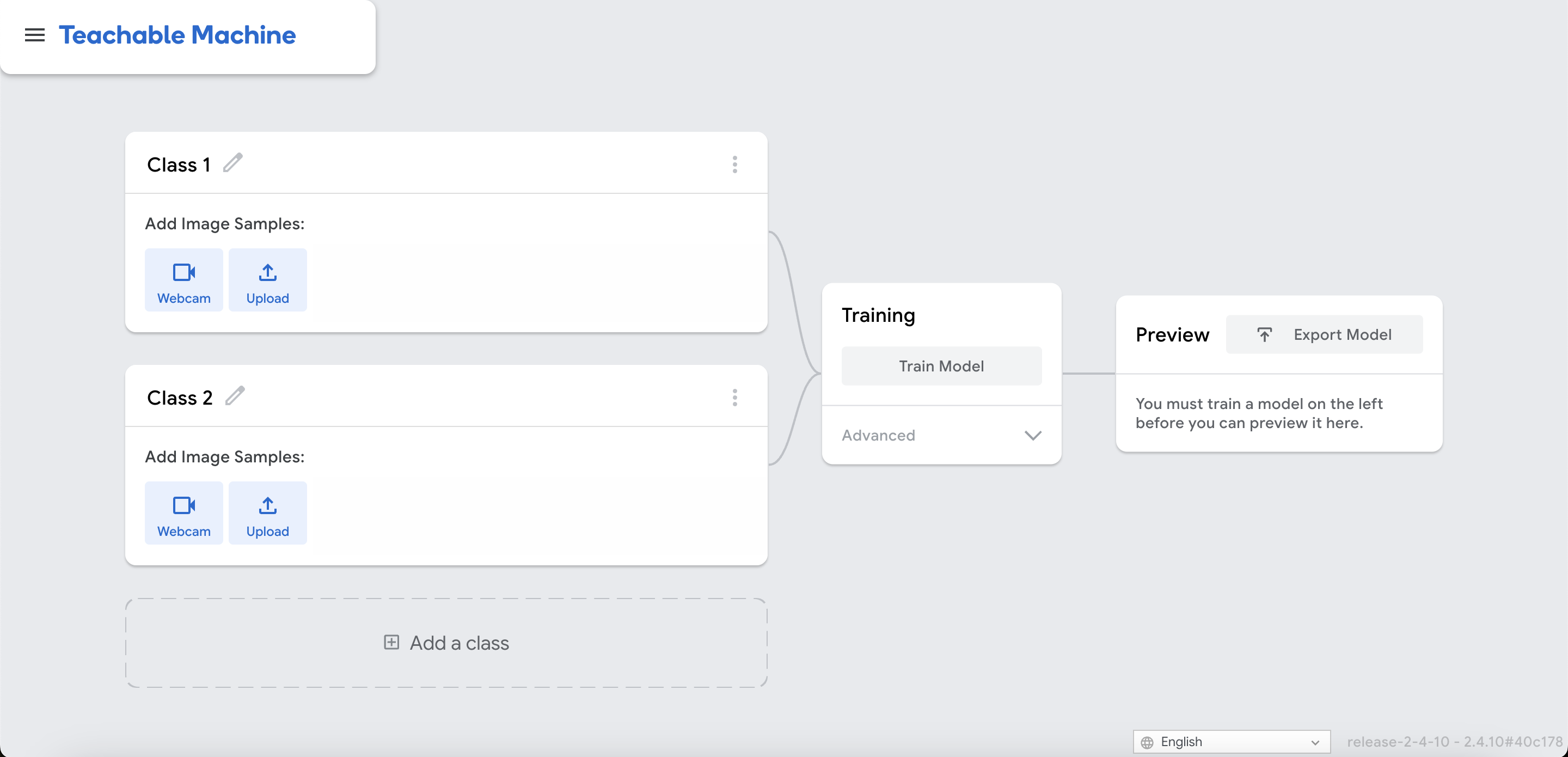 Teachable Machine Interface